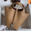 AAA Imitation Hermes Picotin Lock 18 Handmade Bag in Chai Clemence Leather JM2035fr81