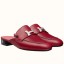 AAAAA Hermes Trocadero Mules In Red Goatskin JM1253np74