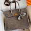 Best 1:1 Hermes Birkin 30 Handmade Bag In Taupe Crocodile Niloticus Shiny Skin JM1174em76