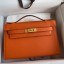 Best Imitation Hermes Kelly Pochette Handmade Bag In Orange Epsom Calfskin JM1305oc92