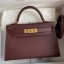 Cheap Hermes Kelly Mini II Sellier Handmade Bag In Bordeaux Epsom Calfskin JM1216vK93
