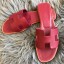 Copy 1:1 Hermes Oran Slide Sandals In Ruby Epsom Calfskin JM496OR71