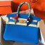 Copy Best Quality Hermes Birkin 30 Handmade Bag In Blue Clemence Leather JM1355cE98