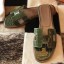 Copy Best Quality Hermes Oran Sandals In Olive Shiny Niloticus Crocodile JM1057cE98