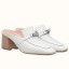 Copy Hermes Blossom Mules 60mm In White Goatskin JM1798Lo91