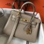 Copy Hermes Kelly 20cm Bag In Grey Clemence Leather GHW JM839Kn74