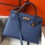 Copy Hermes Kelly 32cm Bag In Blue Agate Epsom Leather GHW JM2031Kn74