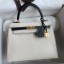 Copy Hermes Kelly Sellier 25 Bicolor Bag in White and Black Mysore Goatskin JM1435Kn74
