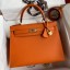 Copy Hermes Kelly Sellier 28 Handmade Bag In Orange Epsom Calfskin JM1138Qa65