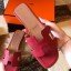 Copy Hermes Oran Slide Sandals In Red Clemence Leather JM1202Lo91