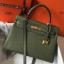 Designer Hermes Kelly 32cm Bag In Canopee Clemence Leather GHW JM549SU34