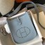 Fake AAAAA Hermes Evelyne III TPM Bag In Blue Lin Clemence Leather JM1930YK70