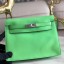 Fake AAAAA Hermes Kelly Danse Handmade Bag In Green Swift Leather JM1632YK70