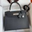 Fake AAAAA Hermes Kelly Sellier 28 Handmade Bag In Black Epsom Calfskin JM1334YK70