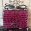 Fake Best Hermes Fuchsia Constance MM 24cm Crocodile Bag JM901HE81