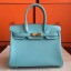 Fake Hermes Birkin 25 Handmade Bag In Blue Atoll Epsom Calfskin JM1638Ad61