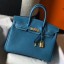 Fake Hermes Birkin 25cm Bag In Blue Jean Clemence Leather GHW JM1705Jf64