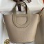Fake Hermes In The Loop 18 Handmade Bag in Gris Asphalt Clemence Leather JM177UI88