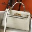 Fake Hermes Kelly Mini II Handmade Bag In Beton Crocodile Embossed Leather JM1144GR32