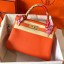 Fake Hermes Kelly Retourne 28 Handmade Bag In Orange Clemence Leather JM960tr16
