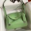 Fake Hermes Lindy 26 Handmade Bag In Vert Cypres Swift Calfskin JM503Bp55
