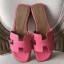Fake Hermes Oran Sandals In Rose Confetti Epsom Leather JM2040fJ59