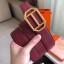 Fake Hermes Pad Reversible Belt In Ruby/Brown Epsom Leather JM1969uQ71