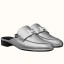 Fake Hermes Trocadero Mules In Silver Nappa Leather JM1397Bp55