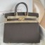 Fashion Hermes Birkin 25 Sellier Handmade Bag In Etain Epsom Calfskin JM323lx86