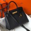 Fashion Hermes Kelly 25cm Retourne Bag In Black Clemence Leather JM2004UE80