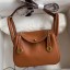 Fashion Hermes Mini Lindy Handmade Bag In Gold Swift Leather JM1408UE80
