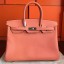 First-class Quality Hermes Birkin 40 Handmade Bag In Crevette Clemence Leather JM246AC65