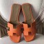 First-class Quality Hermes Oran Sandals In Orange Epsom Leather JM1466Kv15