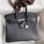 Hermes Birkin 25 Handmade Bag In Black Epsom Calfskin JM1452yK94