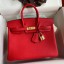 Hermes Birkin 25 Handmade Bag In Red Clemence Leather JM1628Hk55