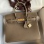 Hermes Birkin 25 Handmade Bag In Taupe Clemence Leather JM1732uU16