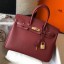 Hermes Birkin 25cm Bag In Bordeaux Clemence Leather GHW JM1210QF99