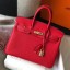 Hermes Birkin 25cm Bag In Red Clemence Leather GHW JM2005KD87