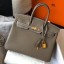 Hermes Birkin 25cm Bag In Taupe Clemence Leather GHW JM530Wx63