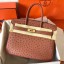Hermes Birkin 30 Handmade Bag In Brown Ostrich Skin JM38Hd99