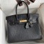 Hermes Birkin 30 Retourne Handmade Bag In Black Ostrich Leather JM1215XZ90
