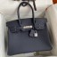 Hermes Birkin 30 Retourne Handmade Bag In Blue Nuit Clemence Leather JM1150XB19