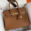 Hermes Birkin 30 Retourne Handmade Bag In Gold Clemence Leather JM115FW33