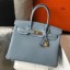 Hermes Birkin 30cm Bag In Blue Lin Clemence Leather GHW JM1537dW15