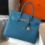 Hermes Birkin 30cm Bag In Jean Blue Clemence Leather GHW JM1907lx53