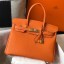 Hermes Birkin 30cm Bag In Orange Clemence Leather GHW JM1332KV93