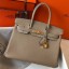 Hermes Birkin 30cm Bag In Tourterelle Clemence Leather GHW JM1773eL18