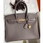 Hermes Birkin 35 Retourne Handmade Bag In Etain Epsom Calfskin JM1331uZ84