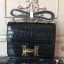 Hermes Black Constance MM 24cm Crocodile Bag JM1255DU34