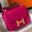 Hermes Constance 24cm Bag In Rose Red Embossed Crocodile JM1835dW15